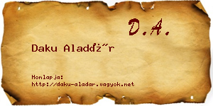 Daku Aladár névjegykártya